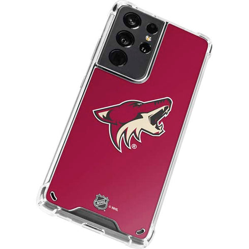 NHL Arizona Coyotes Solid Background Galaxy S21 Ultra 5G Clear Case
