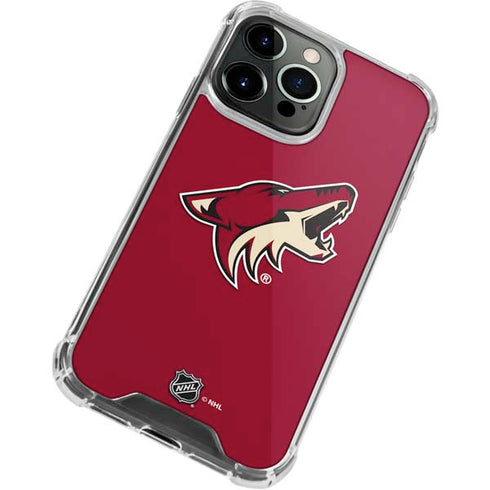 NHL Arizona Coyotes Solid Background iPhone 15 Pro Max Clear Case