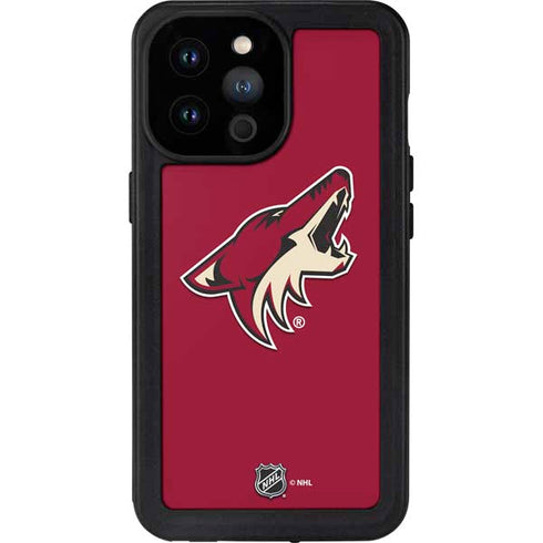 NHL Arizona Coyotes Solid Background iPhone 14 Pro Max Waterproof Case