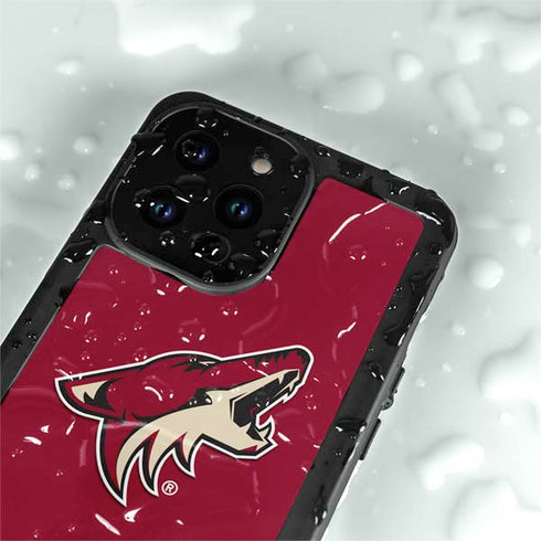 NHL Arizona Coyotes Solid Background iPhone 14 Pro Max Waterproof Case
