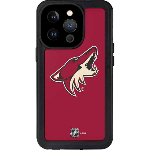 NHL Arizona Coyotes Solid Background iPhone 14 Pro Waterproof Case