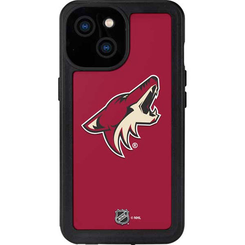 NHL Arizona Coyotes Solid Background iPhone 15 Waterproof Case