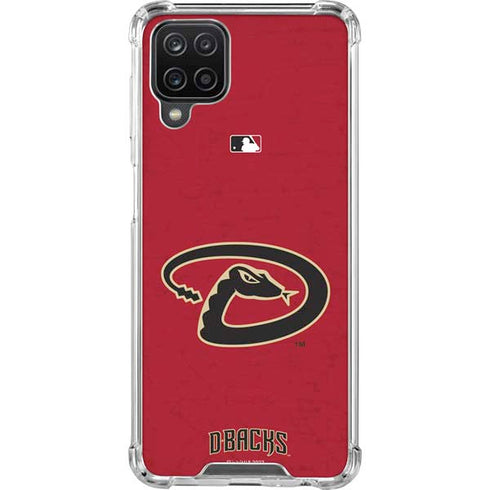 MLB Arizona Diamondbacks - Secondary Solid Distressed Galaxy A12 Clear Case