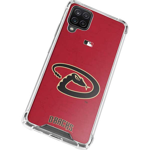MLB Arizona Diamondbacks - Secondary Solid Distressed Galaxy A12 Clear Case