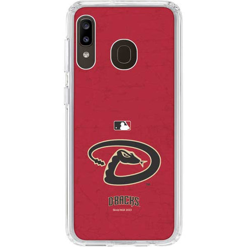 MLB Arizona Diamondbacks - Secondary Solid Distressed Galaxy A20 Clear Case