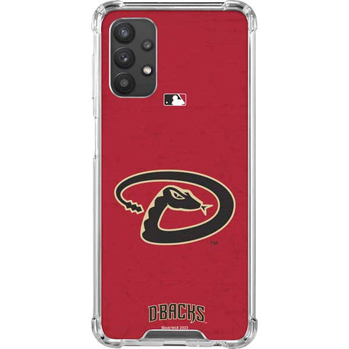 MLB Arizona Diamondbacks - Secondary Solid Distressed Galaxy A32 5G Clear Case