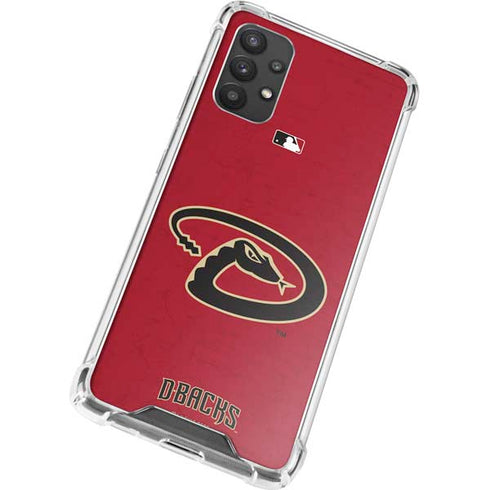 MLB Arizona Diamondbacks - Secondary Solid Distressed Galaxy A32 5G Clear Case