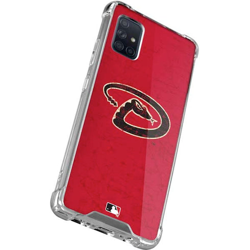 MLB Arizona Diamondbacks - Secondary Solid Distressed Galaxy A51 5G Clear Case
