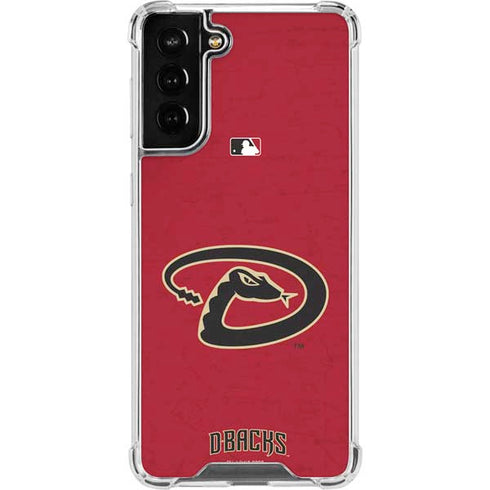 MLB Arizona Diamondbacks - Secondary Solid Distressed Galaxy S21 FE Clear Case