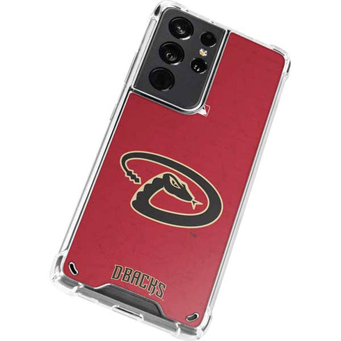 MLB Arizona Diamondbacks - Secondary Solid Distressed Galaxy S21 Ultra 5G Clear Case