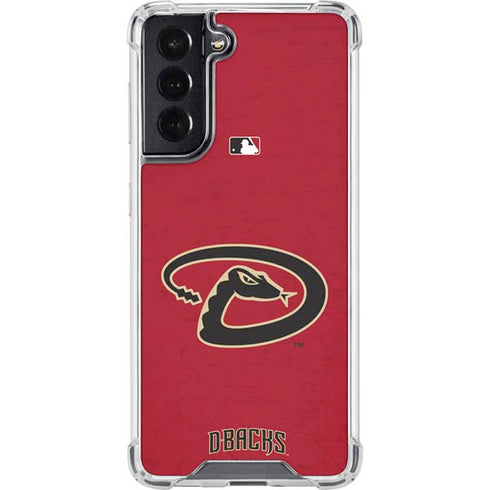 MLB Arizona Diamondbacks - Secondary Solid Distressed Galaxy S22 Clear Case