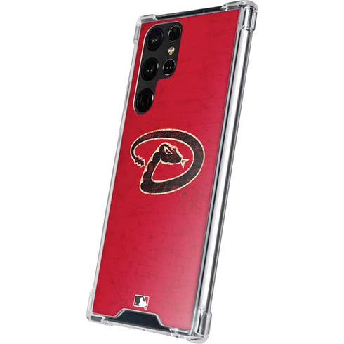 MLB Arizona Diamondbacks - Secondary Solid Distressed Galaxy S22 Ultra Clear Case