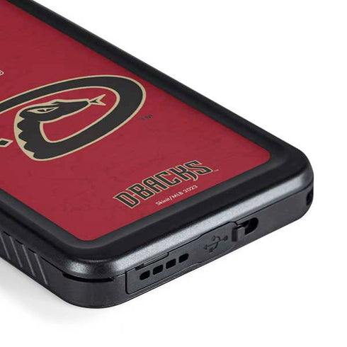 MLB Arizona Diamondbacks - Secondary Solid Distressed Galaxy S23 Plus Waterproof Case