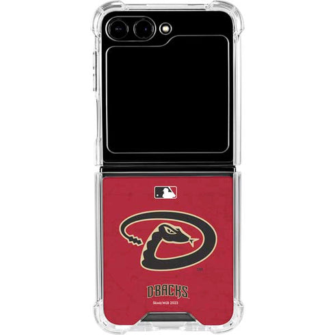 MLB Arizona Diamondbacks - Secondary Solid Distressed Galaxy Z Flip5 5G Clear Case