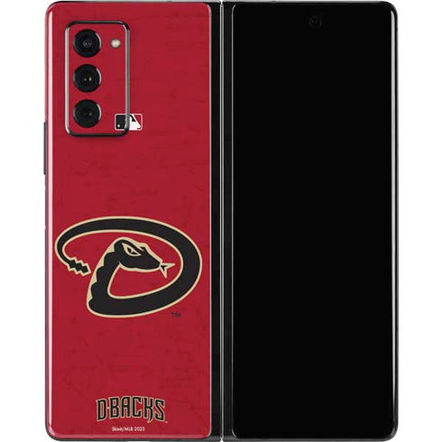 MLB Arizona Diamondbacks - Secondary Solid Distressed Galaxy Z Fold2 5G Skin