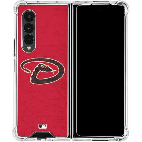 MLB Arizona Diamondbacks - Secondary Solid Distressed Galaxy Z Fold4 5G Clear Case