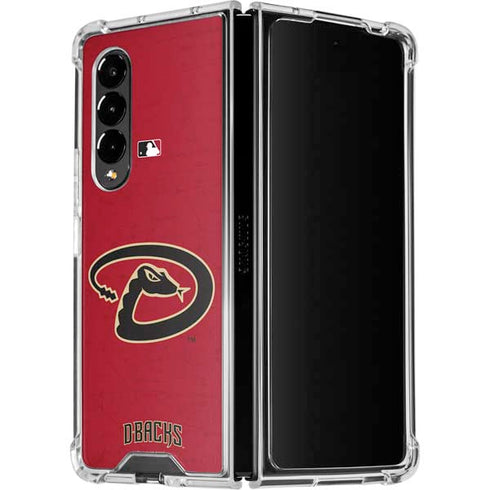 MLB Arizona Diamondbacks - Secondary Solid Distressed Galaxy Z Fold4 5G Clear Case
