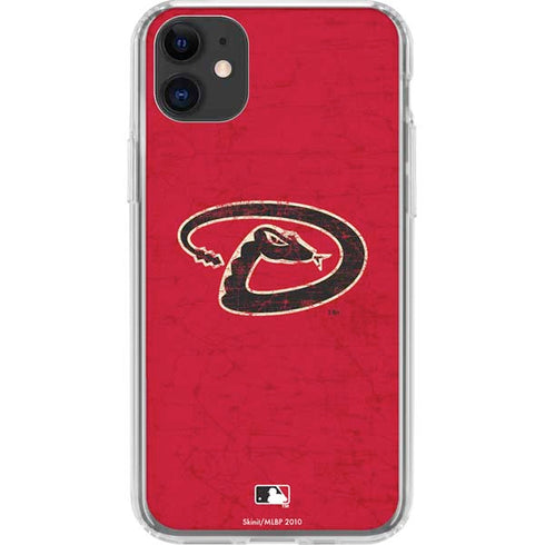 MLB Arizona Diamondbacks - Secondary Solid Distressed iPhone 11 Clear Case