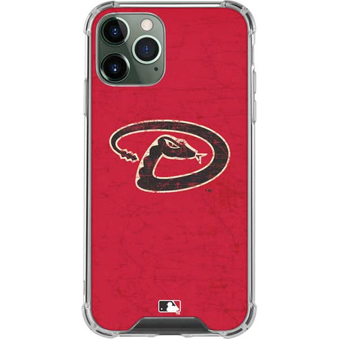 MLB Arizona Diamondbacks - Secondary Solid Distressed iPhone 11 Pro Max Clear Case