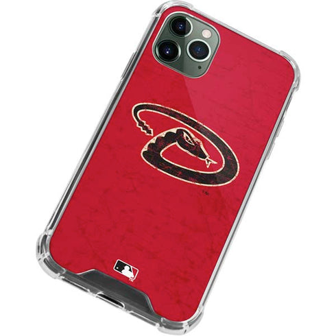 MLB Arizona Diamondbacks - Secondary Solid Distressed iPhone 11 Pro Max Clear Case