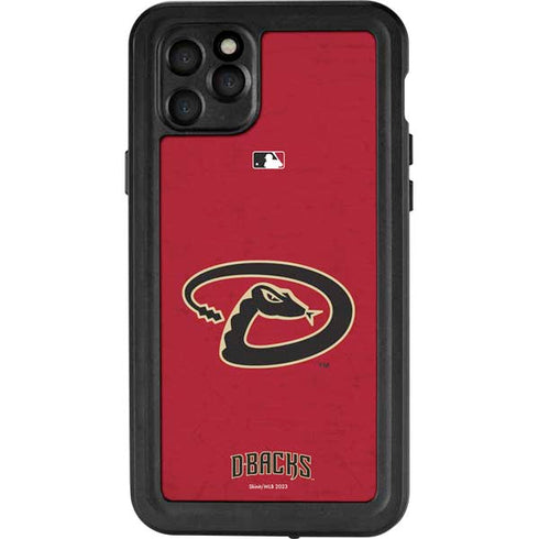 MLB Arizona Diamondbacks - Secondary Solid Distressed iPhone 11 Pro Max Waterproof Case