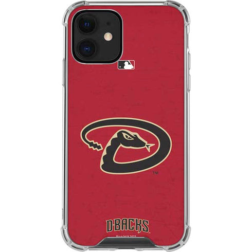 MLB Arizona Diamondbacks - Secondary Solid Distressed iPhone 12 Mini Clear Case