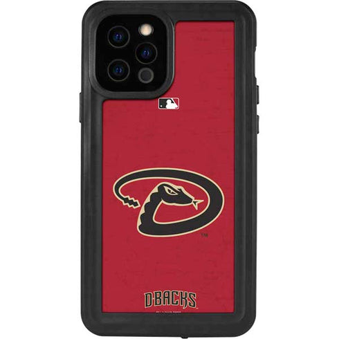 MLB Arizona Diamondbacks - Secondary Solid Distressed iPhone 12 Pro Waterproof Case