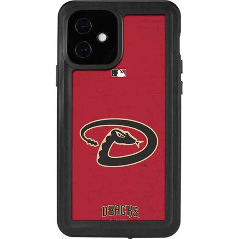 MLB Arizona Diamondbacks - Secondary Solid Distressed iPhone 12 Waterproof Case