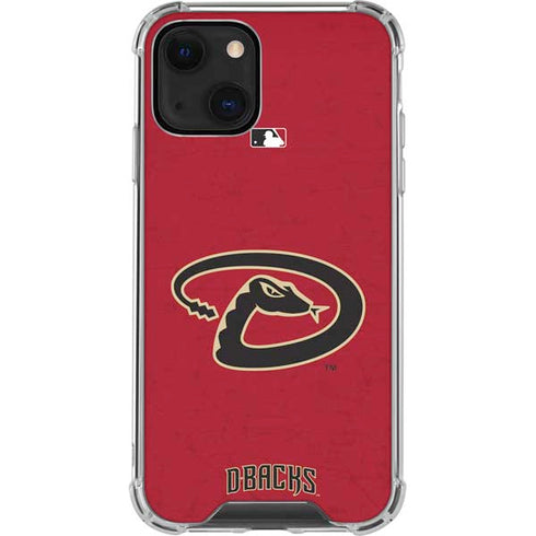 MLB Arizona Diamondbacks - Secondary Solid Distressed iPhone 13 Mini Clear Case