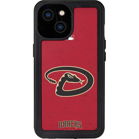 MLB Arizona Diamondbacks - Secondary Solid Distressed iPhone 13 Mini Waterproof Case