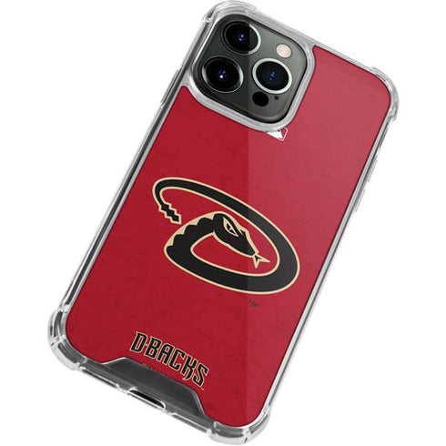 MLB Arizona Diamondbacks - Secondary Solid Distressed iPhone 13 Pro Clear Case