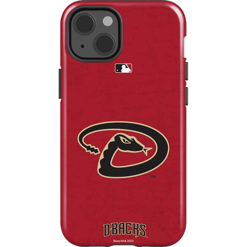 MLB Arizona Diamondbacks - Secondary Solid Distressed iPhone 15 Impact Case
