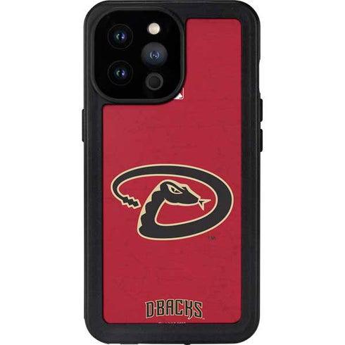 MLB Arizona Diamondbacks - Secondary Solid Distressed iPhone 14 Pro Max Waterproof Case