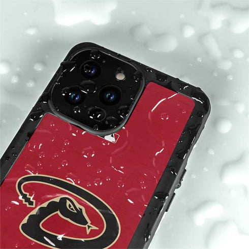 MLB Arizona Diamondbacks - Secondary Solid Distressed iPhone 14 Pro Max Waterproof Case