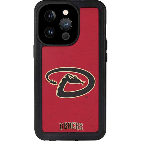 MLB Arizona Diamondbacks - Secondary Solid Distressed iPhone 14 Pro Waterproof Case