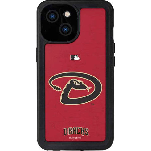 MLB Arizona Diamondbacks - Secondary Solid Distressed iPhone 15 Waterproof Case