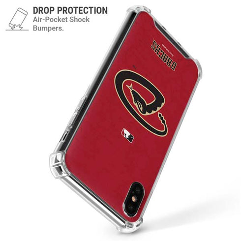 MLB Arizona Diamondbacks - Secondary Solid Distressed iPhone XS Max Clear Case