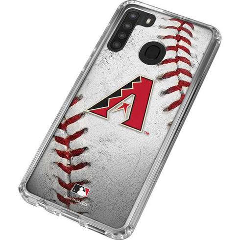 MLB Arizona Diamondbacks Game Ball Galaxy A21 Clear Case