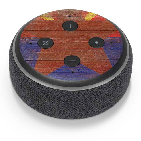 Arizona Flag Dark Wood Amazon Echo Dot Skin