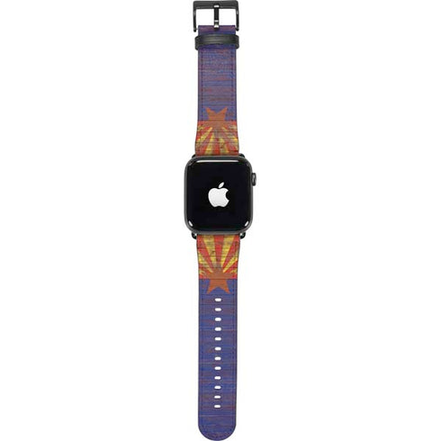 Arizona Flag Dark Wood Apple Watch Band 42-44mm
