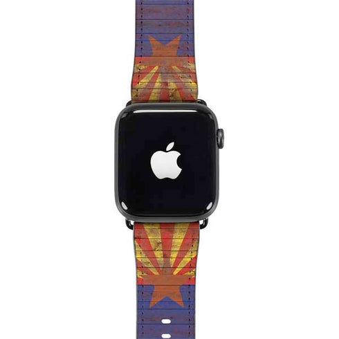 Arizona Flag Dark Wood Apple Watch Band 38-40mm