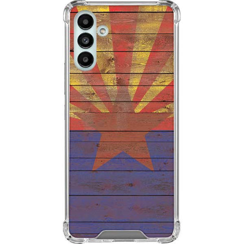Arizona Flag Dark Wood Galaxy A13 5G Clear Case