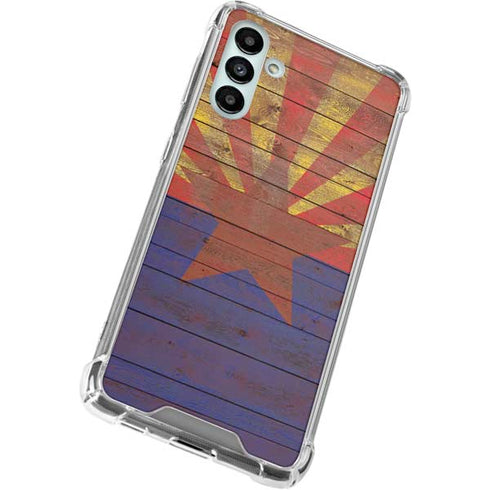 Arizona Flag Dark Wood Galaxy A13 5G Clear Case