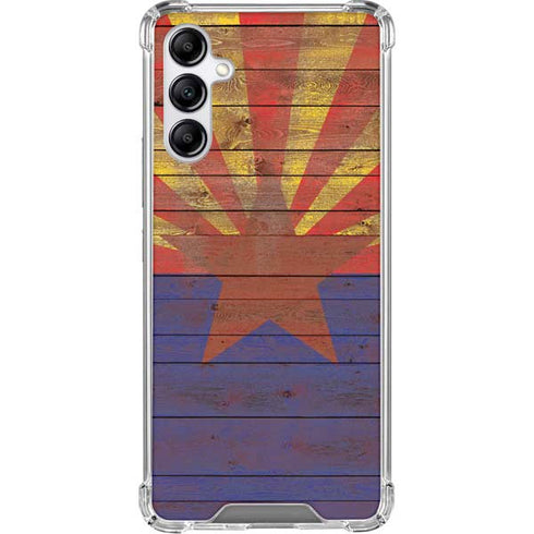 Arizona Flag Dark Wood Galaxy A15 5G Clear Case