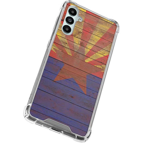 Arizona Flag Dark Wood Galaxy A15 5G Clear Case