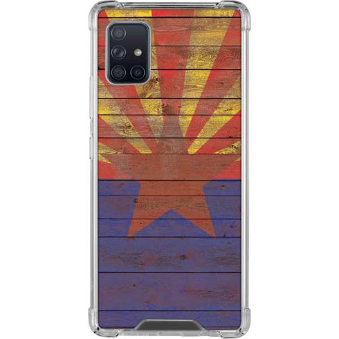 Arizona Flag Dark Wood Galaxy A51 5G Clear Case