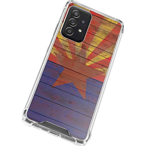Arizona Flag Dark Wood Galaxy A52 5G Clear Case