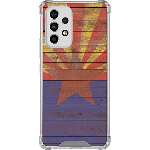 Arizona Flag Dark Wood Galaxy A53 5G Clear Case