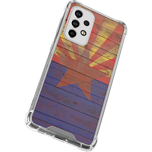 Arizona Flag Dark Wood Galaxy A53 5G Clear Case