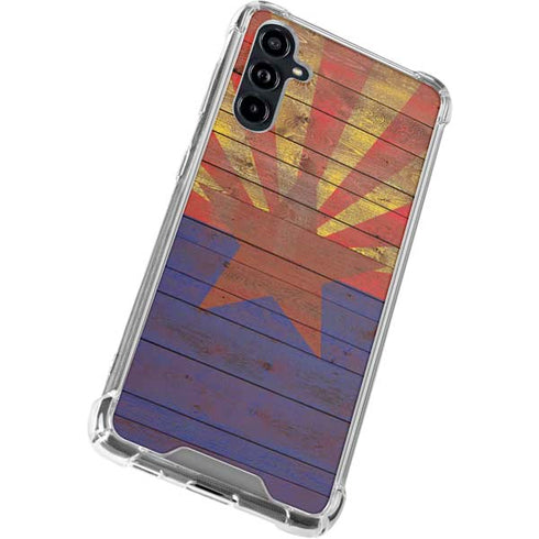 Arizona Flag Dark Wood Galaxy A54 5G Clear Case